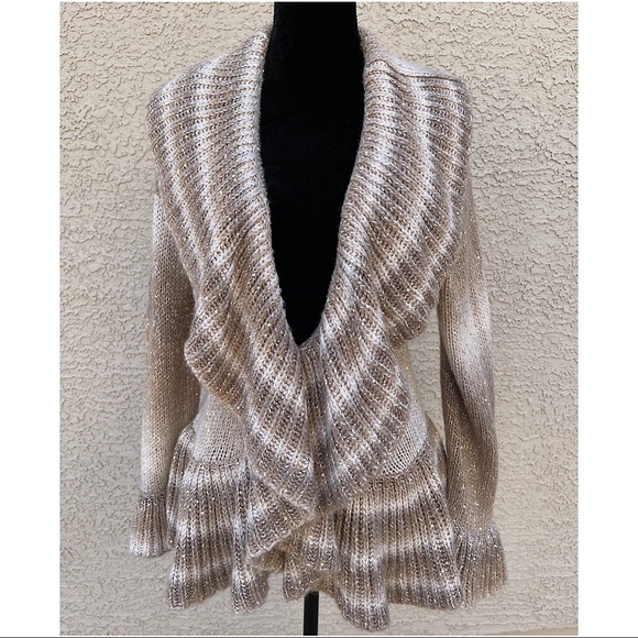 INC International Concepts Sweaters - NWT INC Taupe Sequin Ombré Nostalgia Sweater Sz L